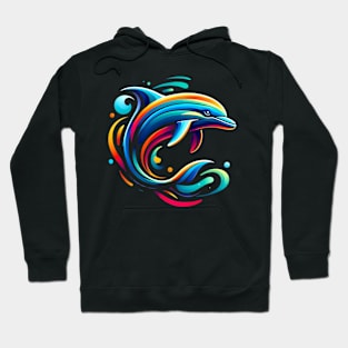 Animal work Dolphin Stylish Vivid Color Geometric Hoodie